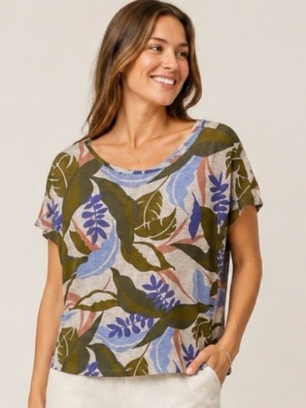 C&C California Linen Floral Top